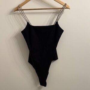 ⭐️NWOT Forever 21 rhinestone strap bodysuit